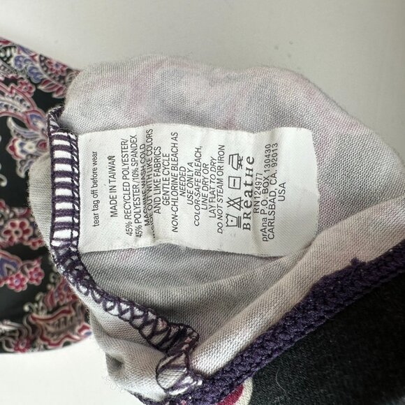 Prana "Nadia" Faux Wrap Floral Paisley V Neck Dress Athleisure Stretch - Picture 4 of 6